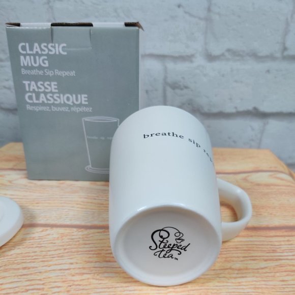 Sipology Steeped Tea Breathe Sip Repeat Coaster Covered Classic Cup Mug New - Picture 4 of 8